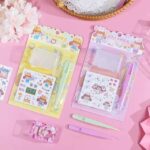 Set de stickers 6 piezas kawaii 4 colores
