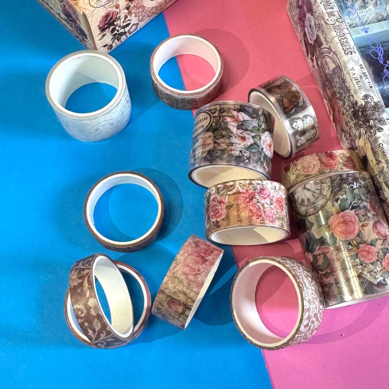 Washi Tape Vintage Flores y Rosas - Imagen 3